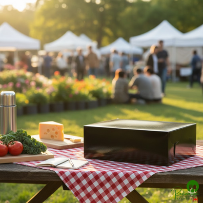 Enjay B-BLK-10145 14" x 10" x 5" Black 1/4 Sheet Cake Box - 100/Bundle