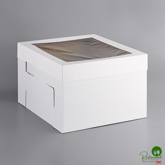 Enjay B-FB18 18" x 18" x 12" Flexbox White Adjustable Cake / Bakery Box - 25/Case