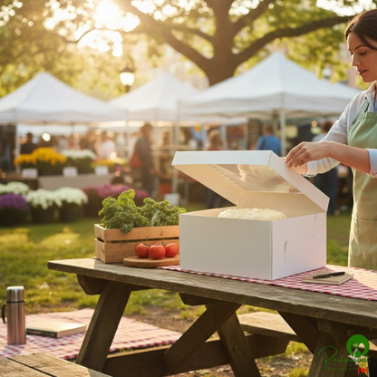 Enjay B-FB18 18" x 18" x 12" Flexbox White Adjustable Cake / Bakery Box - 25/Case