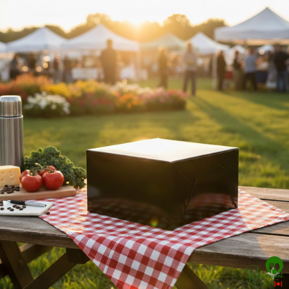 Enjay B-BLK-12126 12" x 12" x 6" Black Cake Box - 50/Bundle