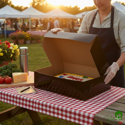 Enjay B-BLK-14195 19" x 14" x 5" Black Half Sheet Cake / Bakery Box - 50/Bundle