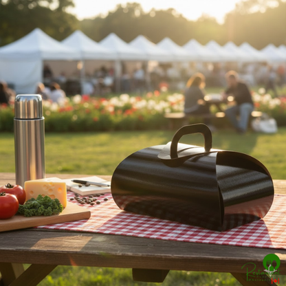 Enjay B-TULIPDOUBLEBLACK 9 3/8" x 6" x 6 1/2" Black Double Cupcake Tulip Box with 2 Compartment Insert - 100/Case