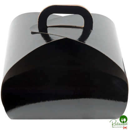 Enjay B-TULIPQUADBLACK 8" x 8" x 6 1/2" Black Quad Cupcake Tulip Box with 4 Compartment Insert - 100/Case