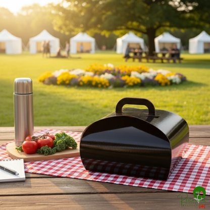 Enjay B-TULIPQUADBLACK 8" x 8" x 6 1/2" Black Quad Cupcake Tulip Box with 4 Compartment Insert - 100/Case