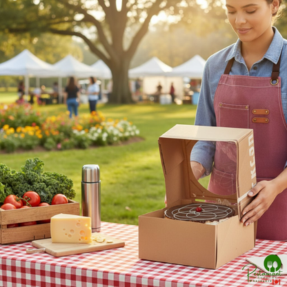 To Go Fresh 10" x 10" x 5" Kraft Auto-Popup Window Cake / Bakery Box - 100/Case