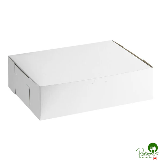 14" x 10" x 4" White Customizable Cake / Bakery Box - 100/Bundle