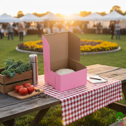 9" x 9" x 5" Pink Cake / Bakery Box - 100/Bundle