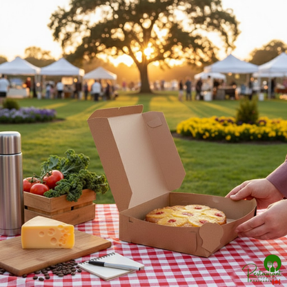 9" x 9" x 2 1/2" Kraft Bakery Box - 250/Bundle