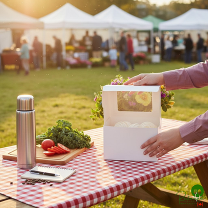 8" x 8" x 5" White Auto-Popup Window Cake / Bakery Box - 100/Bundle