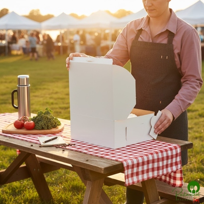 14" x 10" x 5" White Cake / Bakery Box - 100/Bundle