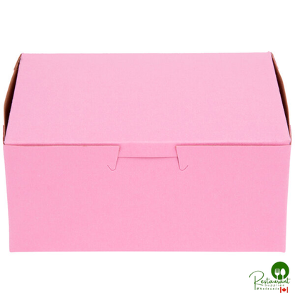 6 1/2" x 4" x 2 3/4" Pink Bakery Box - 250/Bundle