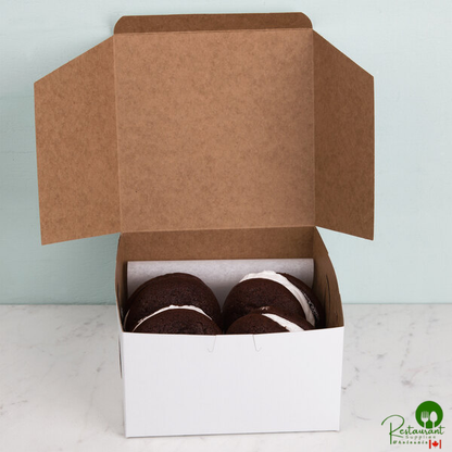 7" x 7" x 4" White Cake / Bakery Box - 250/Bundle