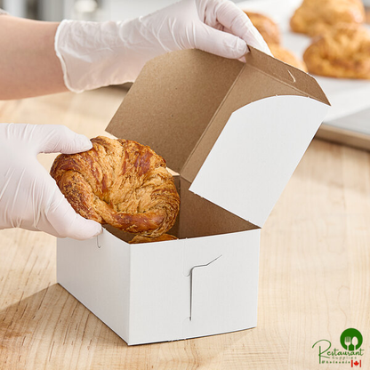 5 1/2" x 4" x 3" White Customizable Cake / Bakery Box - 250/Bundle