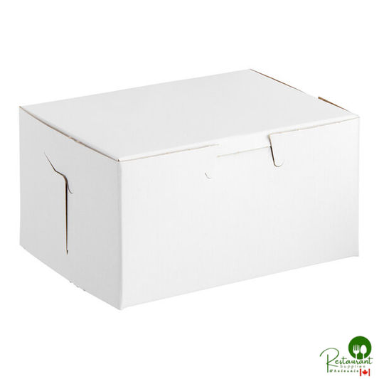 5 1/2" x 4" x 3" White Customizable Cake / Bakery Box - 250/Bundle