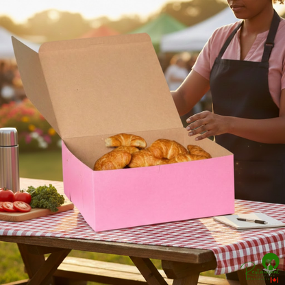 10" x 10" x 5" Pink Cake / Bakery Box - 100/Bundle