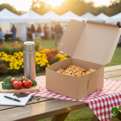 10" x 10" x 5" Kraft Cake / Bakery Box - 100/Bundle