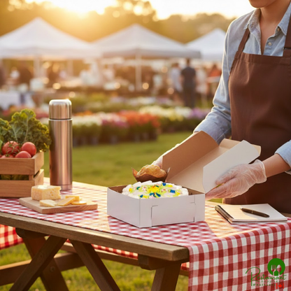 14" x 14" x 6" White Customizable Cake / Bakery Box - 50/Bundle