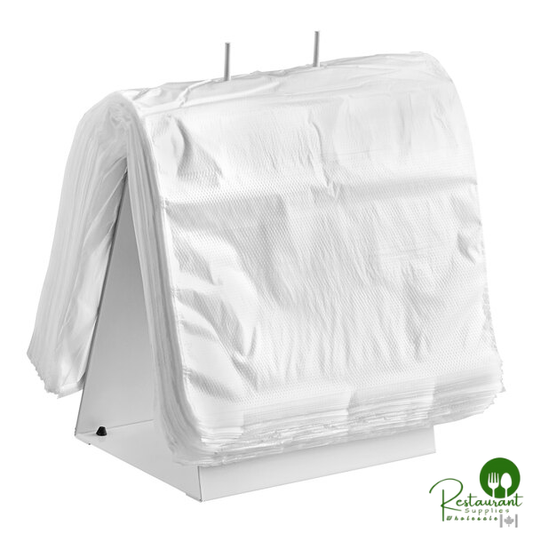 Deli Saddle bag stand with Plain 10 1/2" x 8" Deli Bags - Flip Top By Prime