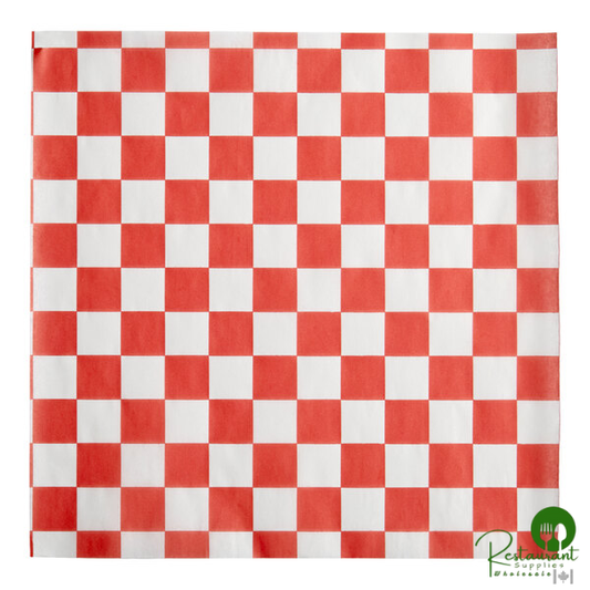 12" x 12" Red Check Deli Sandwich Wrap Paper By Prime - 5,000/Case