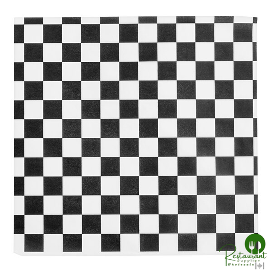 12" x 12" Black Check Deli Sandwich Wrap Paper By Prime - 5,000/Case