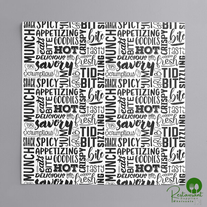 12" x 12" Hot / Savory Print Deli Sandwich Wrap Paper By Prime - 5,000/Case