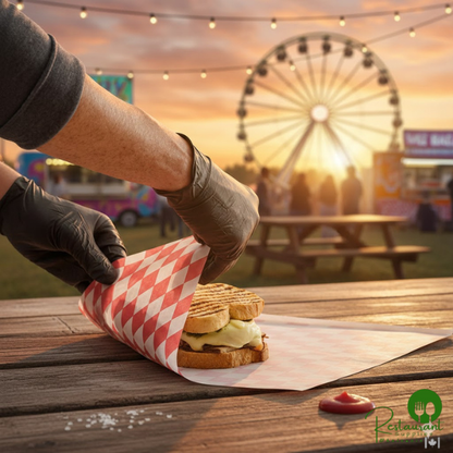 15" x 15" Red Check Deli Sandwich Wrap Paper By Prime - 4,000/Case