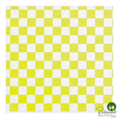 12" x 12" Yellow Check Deli Sandwich Wrap Paper By Prime - 5,000/Case