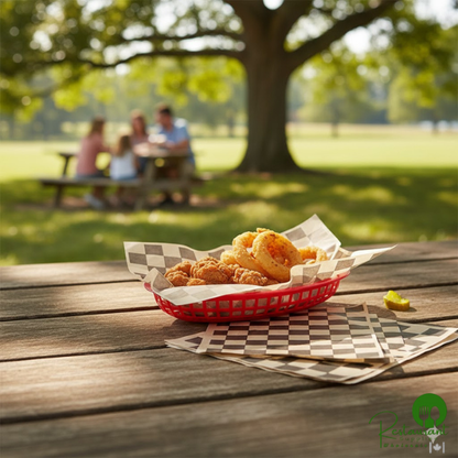 12" x 12" Kraft Black Check Deli Sandwich Wrap Paper By Prime - 5,000/Case