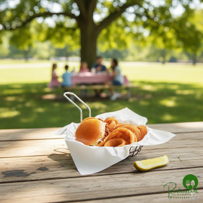 15" x 15" White Customizable Basket Liner / Deli Wrap By Prime - 3,000/Case