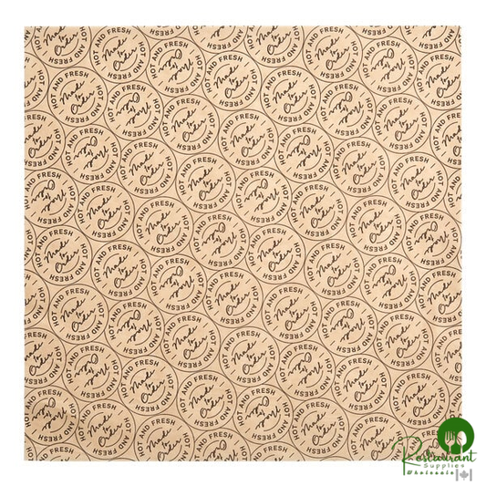 12" x 12" Kraft Cafe / Made to Order Print Deli Sandwich Wrap Paper By Prime - 5,000/Case