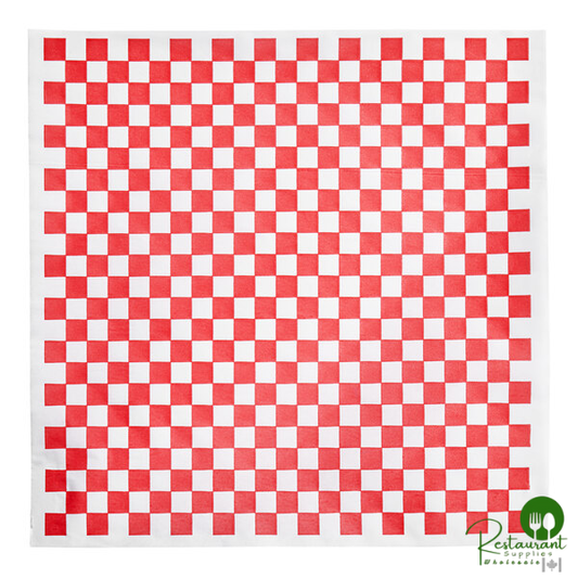 12" x 12" Small Red Check Deli Sandwich Wrap Paper By Prime - 5,000/Case
