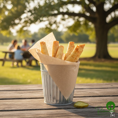 Natural Kraft Wire Cone Basket Liner / Deli Wrap / Double Open Bag 9" x 10" By Prime - 1,000/Case