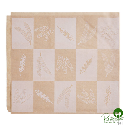 9" x 10" Natural Kraft Artisan Print Wire Cone Basket Liner / Deli Wrap / Double Open Bag By Prime - 1,000/Case