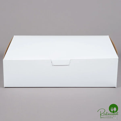 19" x 14" x 5" White Customizable Half Sheet Cake / Bakery Box - 10/Pack
