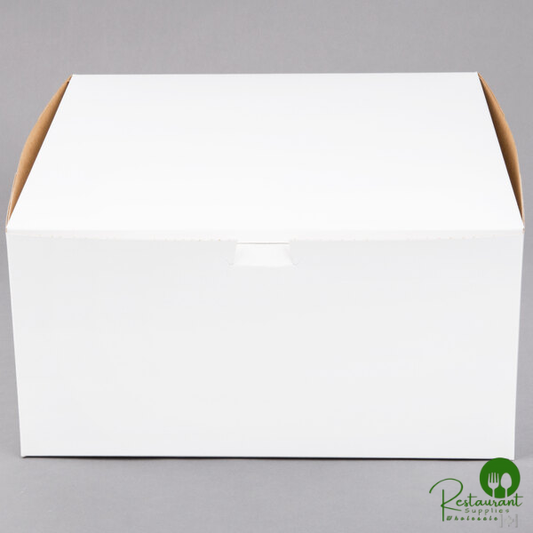 12" x 12" x 6" White Customizable Cake / Bakery Box - 10/Pack