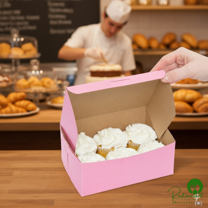 7" x 5" x 3" Pink Bakery Box - 250/Bundle