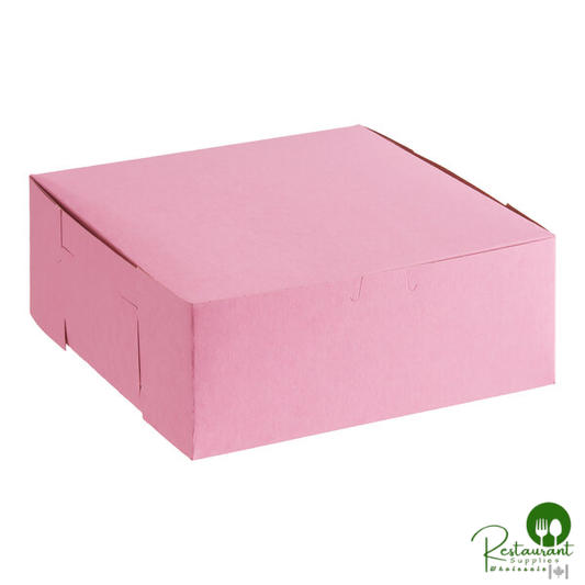 10" x 10" x 4" Pink Customizable Cake / Bakery Box - 100/Bundle