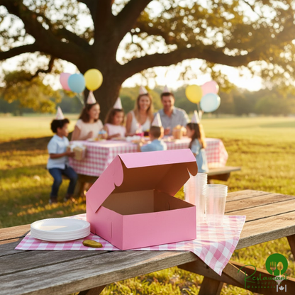 10" x 10" x 4" Pink Customizable Cake / Bakery Box - 100/Bundle