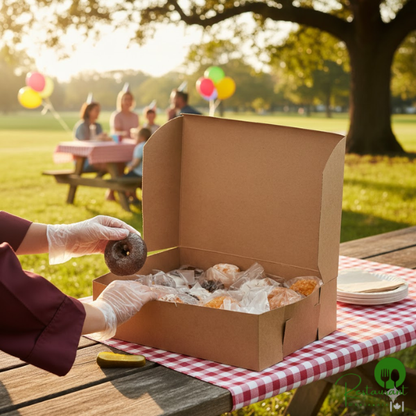 14" x 10" x 4" Kraft Customizable Quarter Sheet Cake / Bakery Box - 100/Bundle