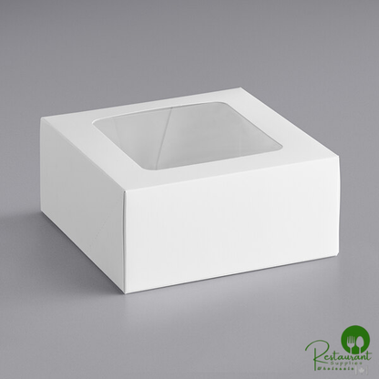 9" x 9" x 4" White Auto-Popup Window Cake / Bakery Box - 150/Bundle