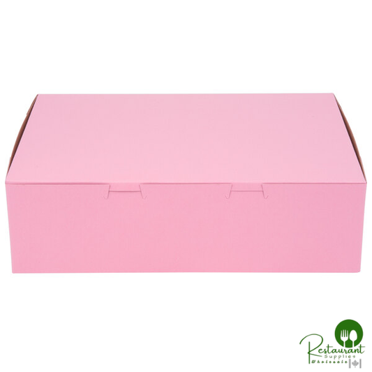 14" x 10" x 4" Pink Customizable Bakery Box - 100/Bundle