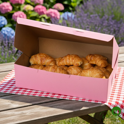 14" x 10" x 4" Pink Customizable Bakery Box - 100/Bundle