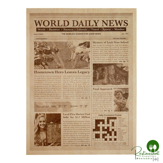 16" x 12" Kraft Newspaper Print Deli Sandwich Wrap Paper By Prime - 2,000/Case