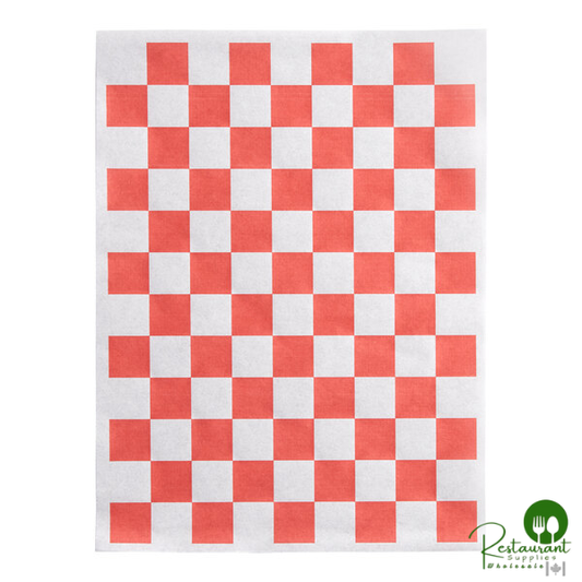 9" x 12" Red Check Basket Liner / Deli Sandwich Wrap Paper By Prime- 5,000/Case