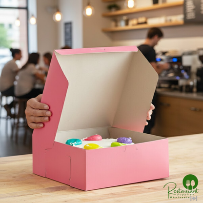 Southern Champion 10" x 10" x 4" Pink Cake / Bakery Box - 100/Case