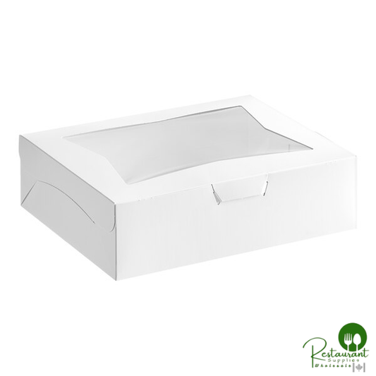 Southern Champion 14" x 10" x 4" White Window Cake / Bakery Box - 100/Case