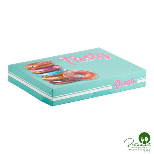Southern Champion 14 1/4" x 10 3/4" x 2 1/4" Multicolor "Tasty" Auto-Popup Donut Box - 125/Case