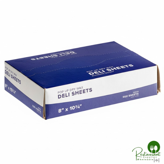 8" x 10 3/4" Customizable Interfolded Deli Wrap Wax Paper By Prime - 6,000/Case