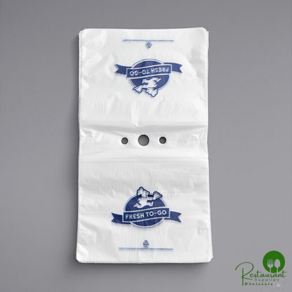 10 1/2" x 8" Printed "Fresh to Go" Plastic Deli Saddle Bag with Flip Top By Prime - 2,000/Case