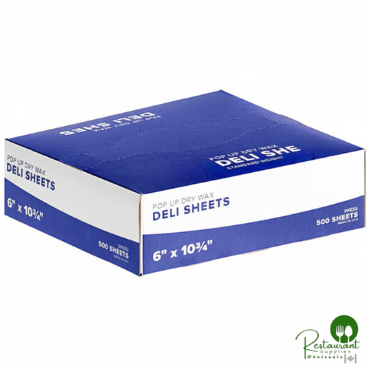 6" x 10 3/4" Customizable Interfolded Deli Wrap Wax Paper By Prime - 6,000/Case